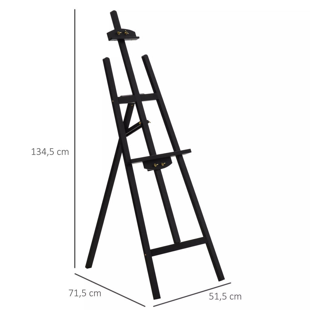 Dailės stovas reguliuojamas 134,5 cm juodas