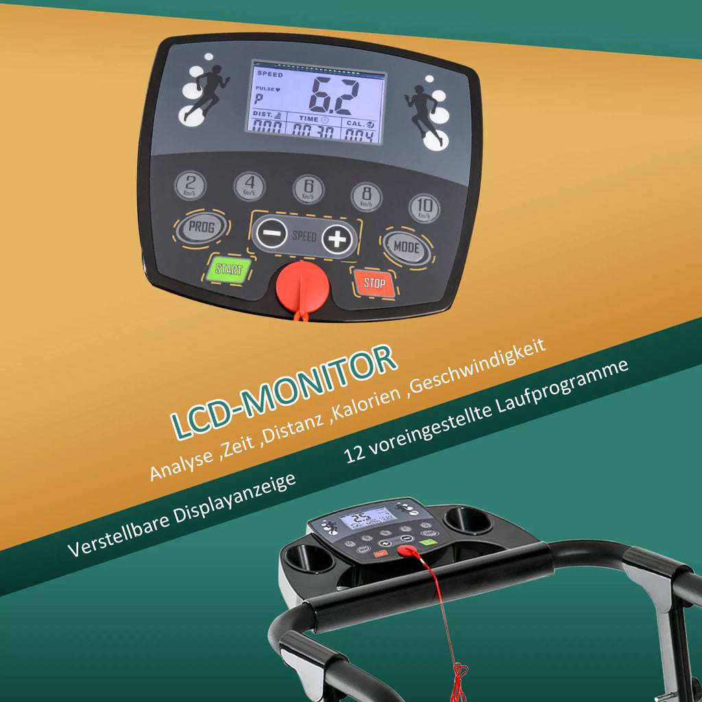 Bėgimo takelio LCD ekranas su valdymo mygtukais iš arti