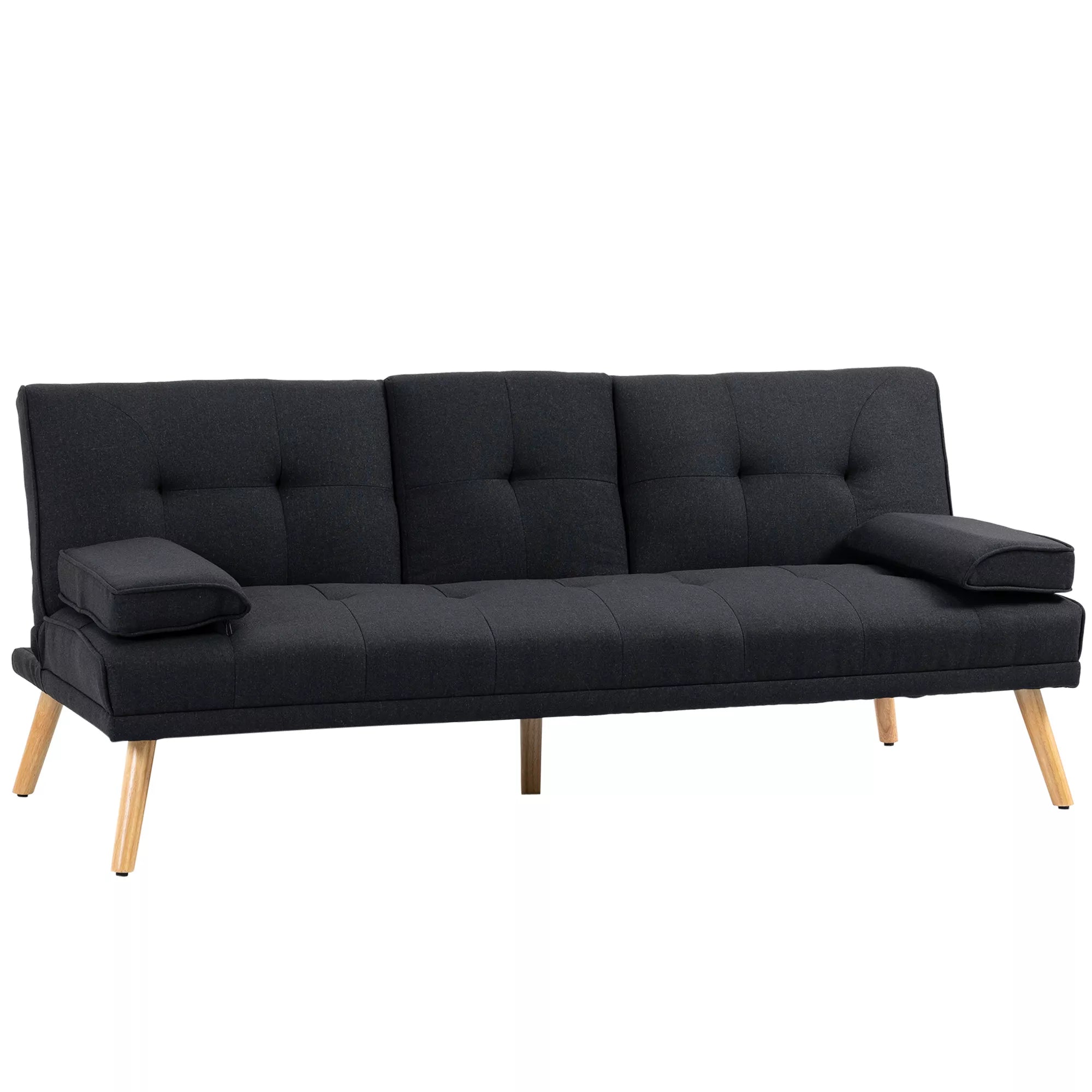 Sofa-lova su reguliojamu atlošu ir staliuku, 181 cm, pilka