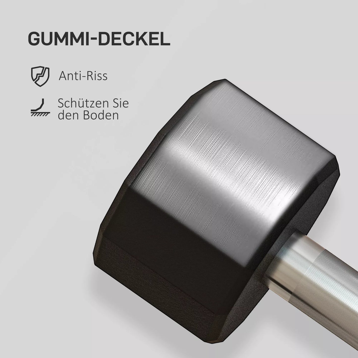 SPORTNOW Hantelių rinkinys 2 x 5kg, ne-riedančios, neslystanti rankena, guminė danga, metalo šerdis, juoda