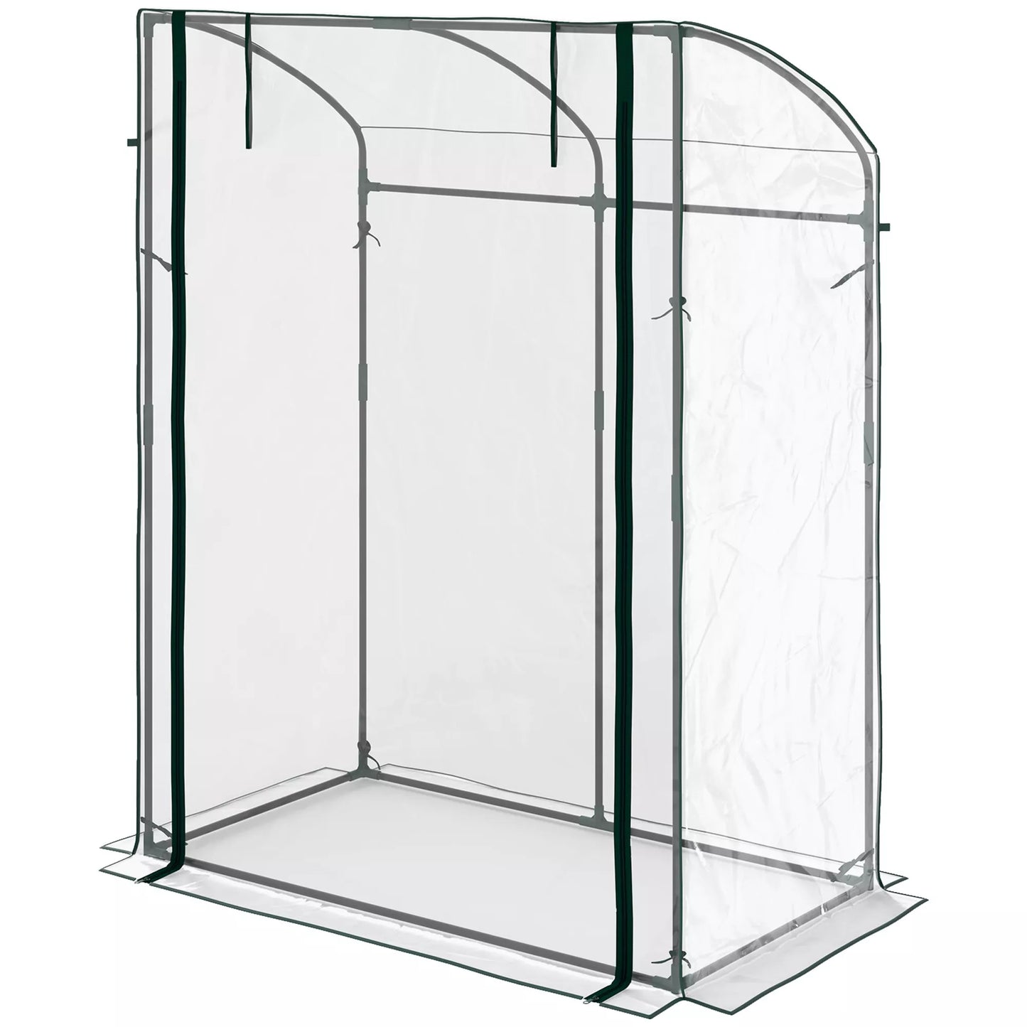 Šiltnamis su durimis, išlenktu stogu, atsparus žiemai, plėvelinis šiltnamis iš plieno, šiltnamis 128 x 70 x 170 cm, skaidrus