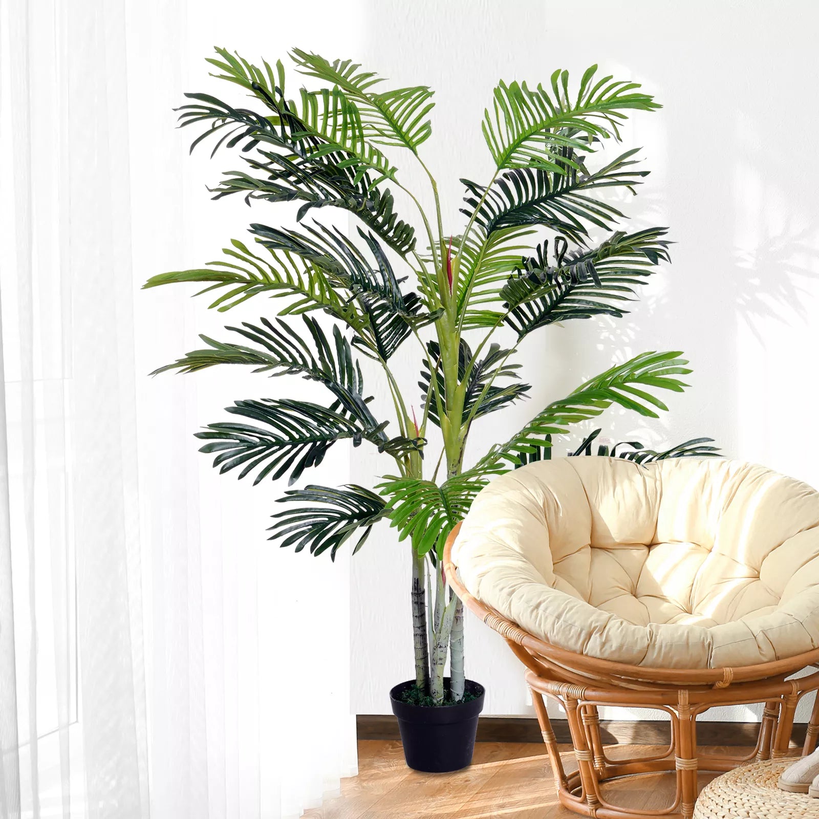 Dirbtinė palmė, dirbtinis augalas su vazonu, 150cm, plastikas