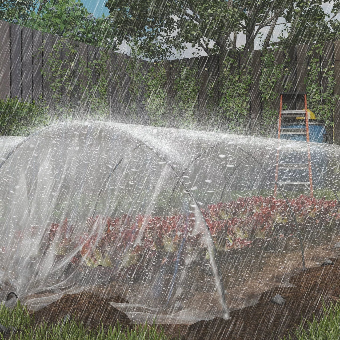 Šiltnamio danga iš plastiko, augalų dengimo plėvelė, atspari UV spinduliams, atspari vandeniui, 8 x 10 m