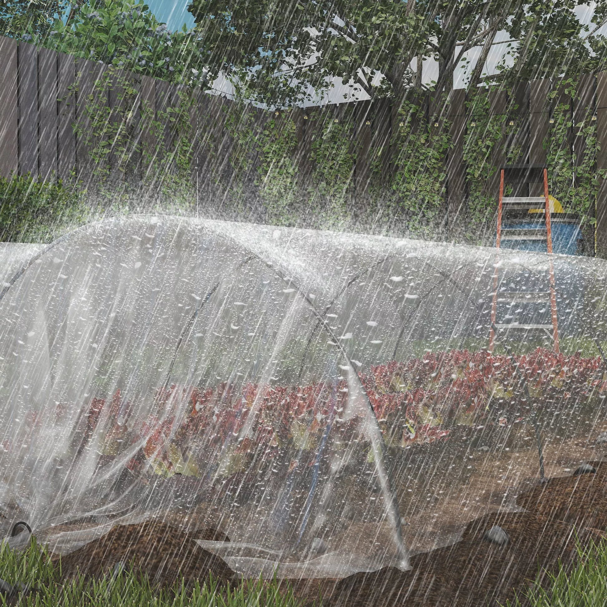 Šiltnamio danga iš plastiko, augalų dengimo plėvelė, atspari UV spinduliams, atspari vandeniui, 8 x 10 m