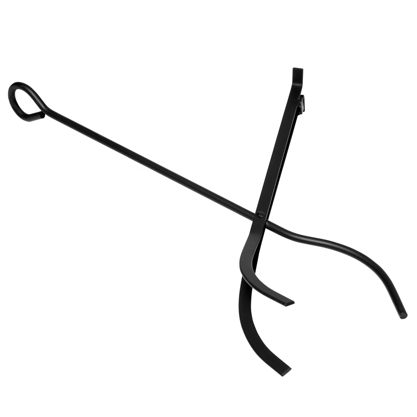 Malkų laikiklis židiniui, 2 aukštų, su židinio priedų vieta, plienas, juodas, iki 100 kg, 40 x 30 x 74,5 cm