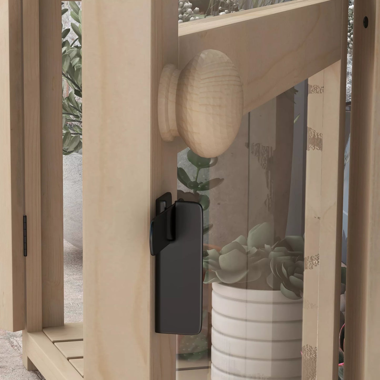 Pakeltas lysvas (šiltnamis/sodinimo lysvė), atsparus oro sąlygoms, 2 pakopos, eglės mediena, 103 x 61 x 103 cm, natūralus