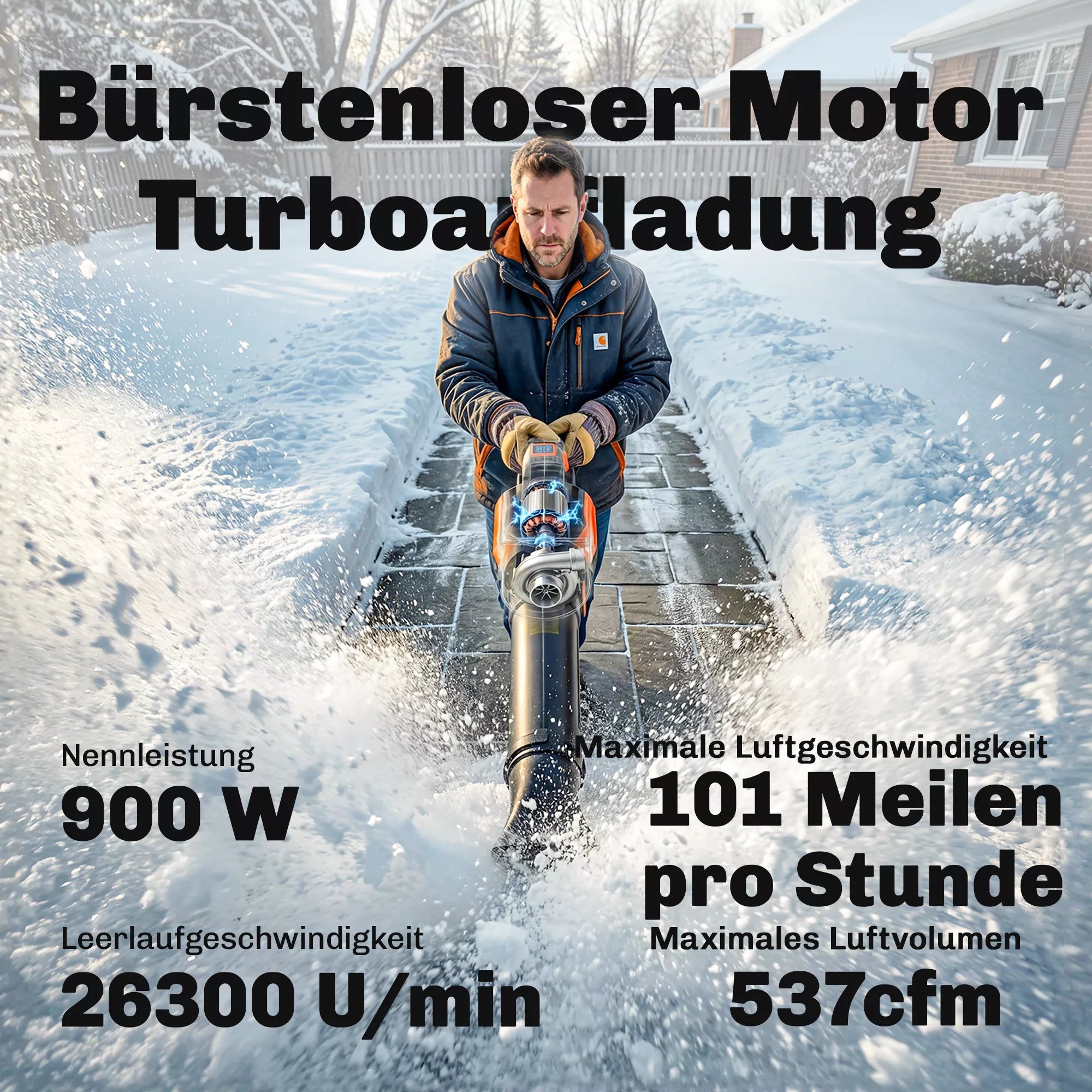 Akumuliatorinis lapų siurblys 20 V, belaidis lapų pūstuvas su 2 vnt. 4,0 Ah akumuliatoriais ir įkrovikliu, „Turbo-Boost“ funkcija, 162,7 km/h pūtimo greitis
