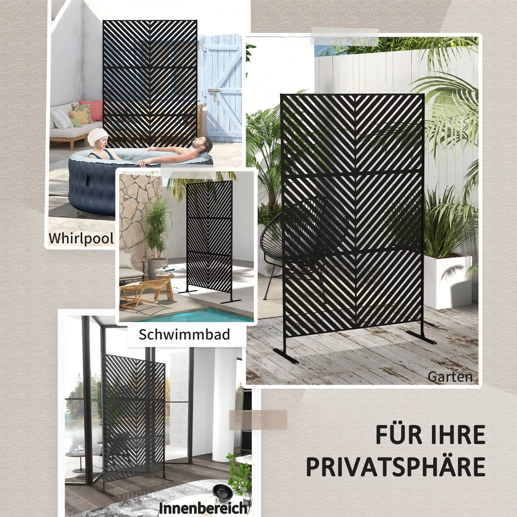 Apsauga nuo žvilgsnių Apsauga nuo žvilgsnių Sodas Sodo atskyrimas, geometrinės formos, metalas, 122 x 45 x 198 cm, juoda