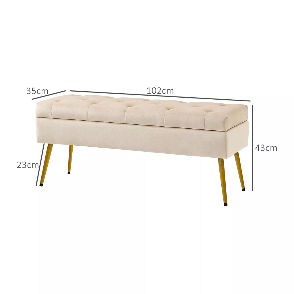 Taburetės matmenų schema: 102 cm ilgis, 35 cm plotis, 43 cm aukštis