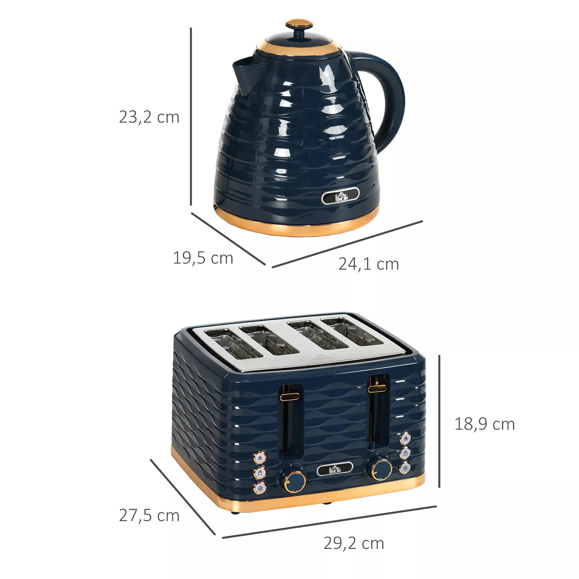 Skrudintuvas ir virdulys, 1,7 l, mėlynas