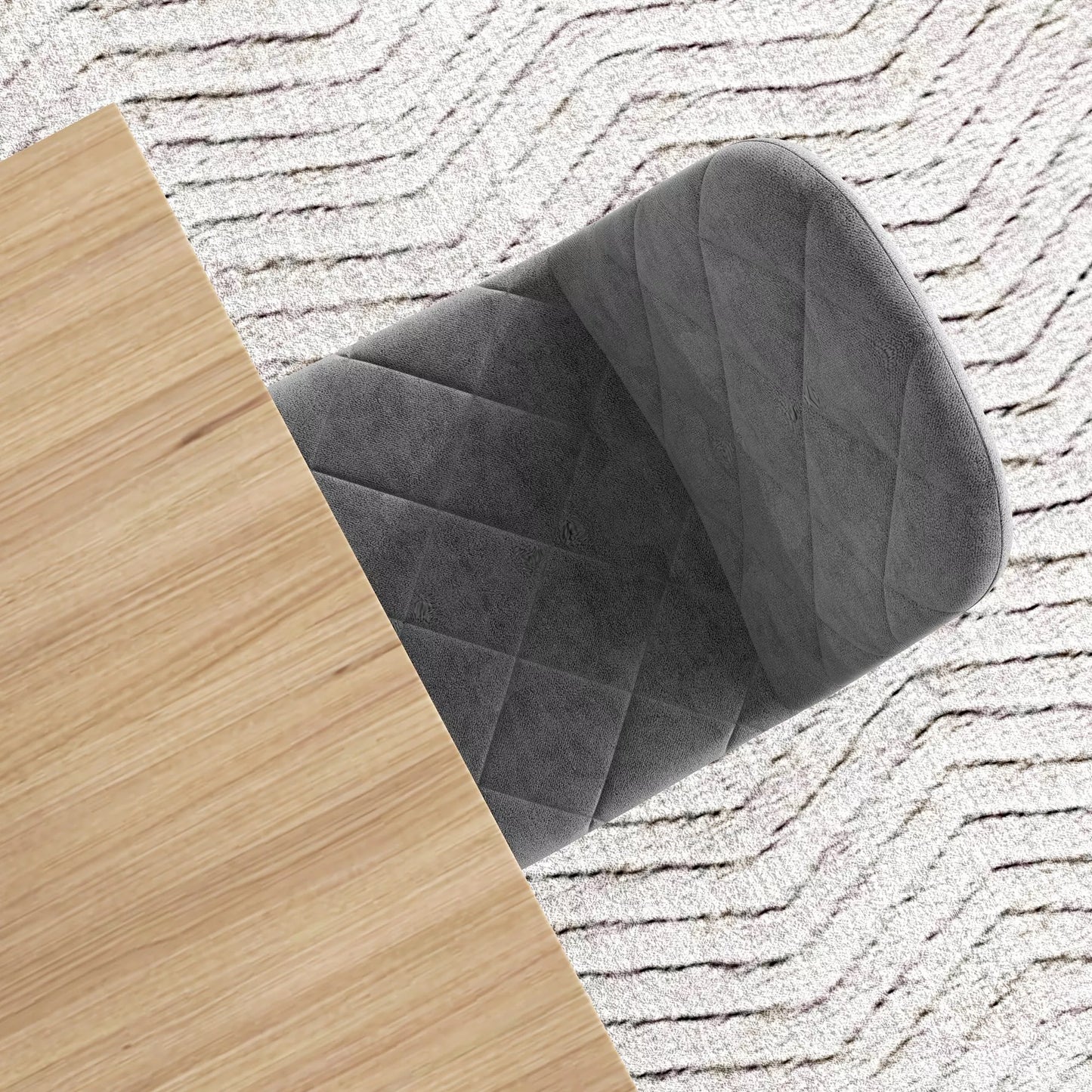 Valgomojo kėdės, 4 vnt. komplektas virtuvės kėdžių su atlošu, aksominės išvaizdos, minkštos kėdės su metalinėmis kojomis, prie valgomojo stalo, pilkos