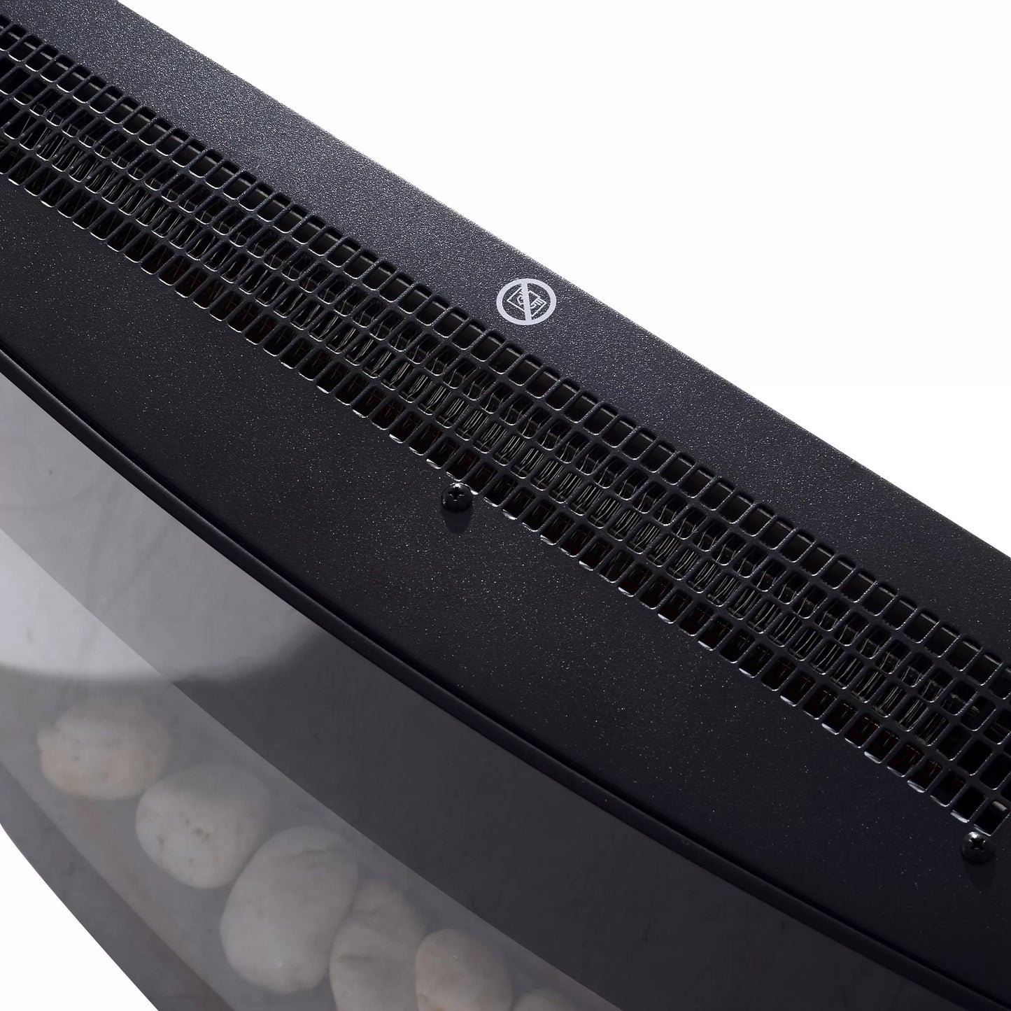 HOMCOM Elektrinis židinys su šildymu, elektrinis židinys su 3D liepsnos efektu, 7 liepsnos spalvos, 900/1800 W, sieninis židinys su laikmačiu, dekoratyvinis židinys su nuotolinio valdymo pultu, juodas, 65 cm