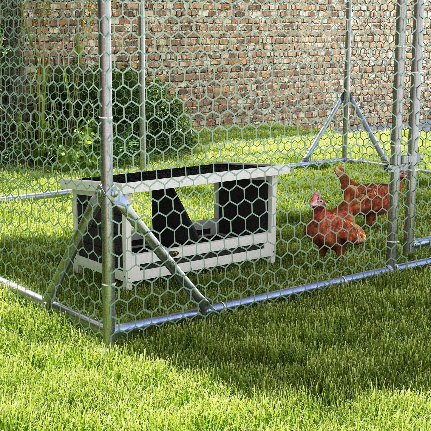 Vištų dėtojų lizdas, atsparus oro sąlygoms, su asfalto stogu, 66 x 37 x 34 cm, natūralus + juodas