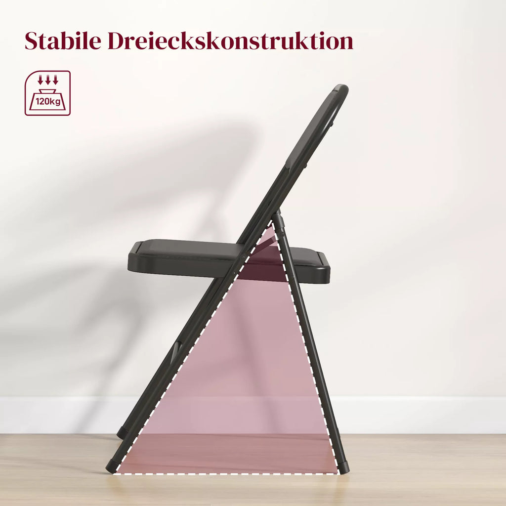 Sulankstoma kėdė, komplektas 2 vnt., juoda