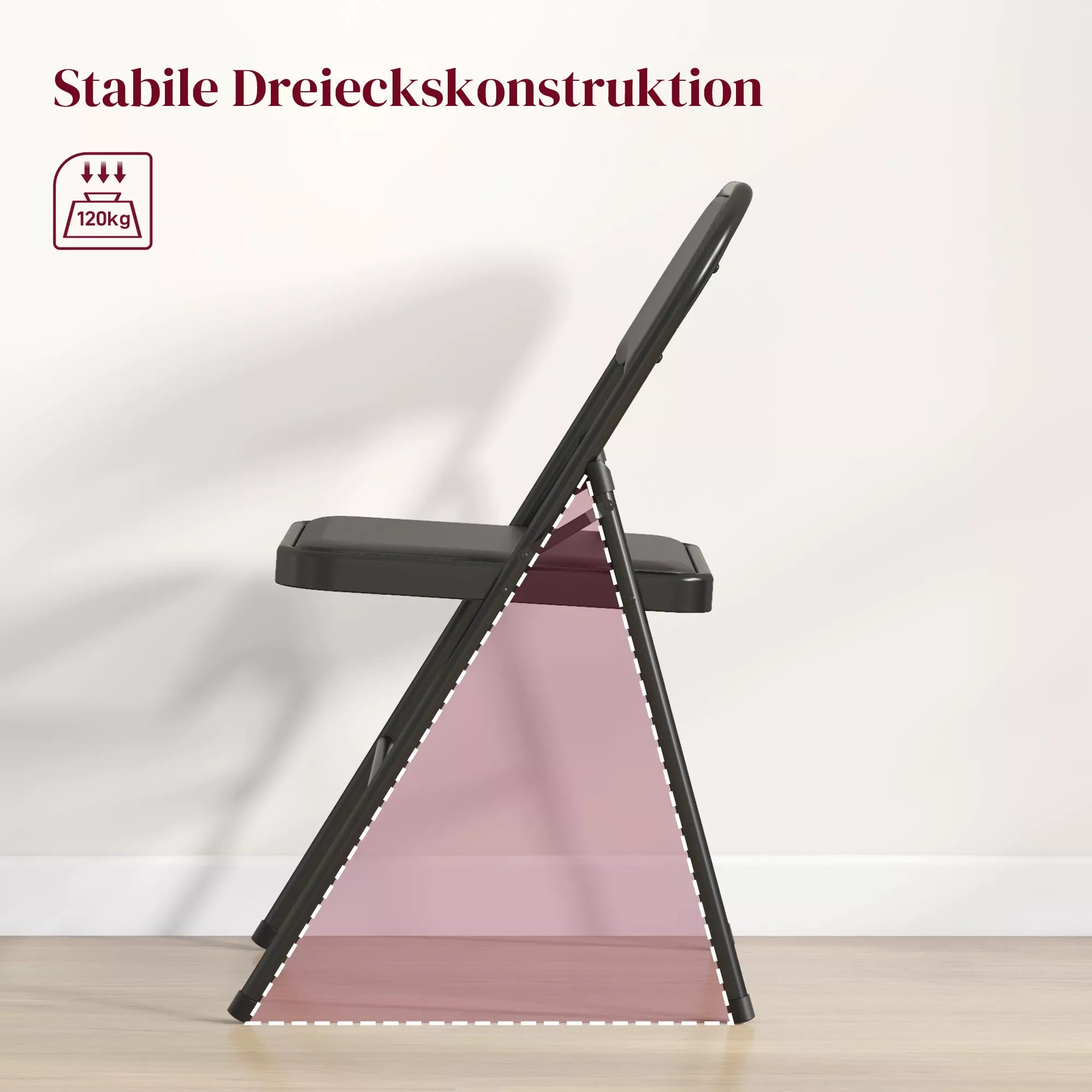 Sulankstoma kėdė, komplektas 2 vnt., juoda