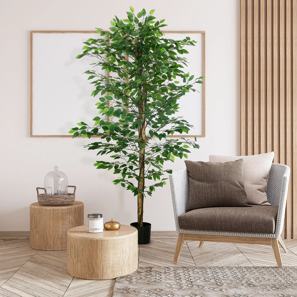 Dirbtinis fikuso medis, realistiškas, lengvai prižiūrimas, su vazonu, 180 cm aukščio, žalias