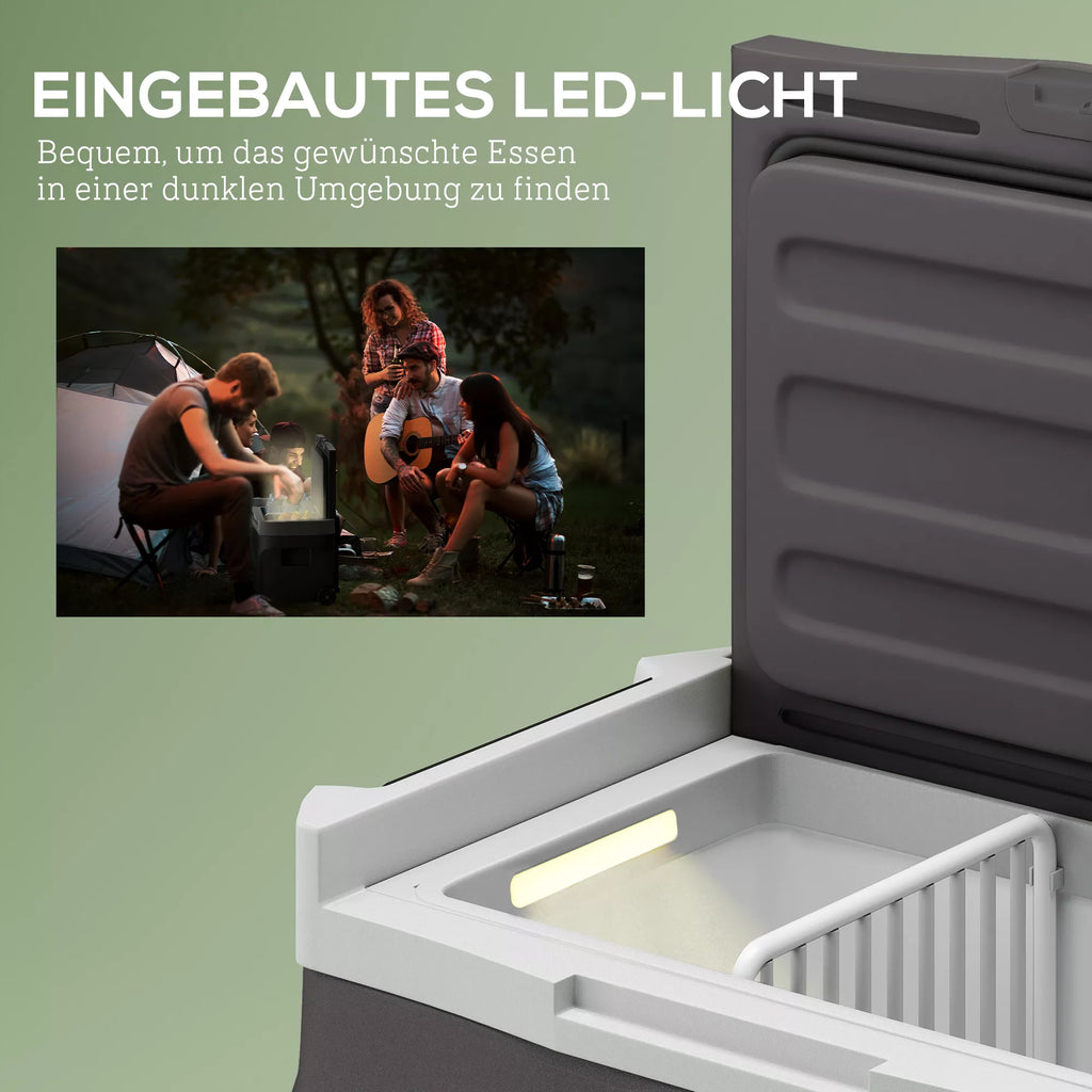 30 litrų kompresorinis šaldytuvas elektrinis šaldytuvas su LED ECO režimu jungtis šaldymo funkcija juodas