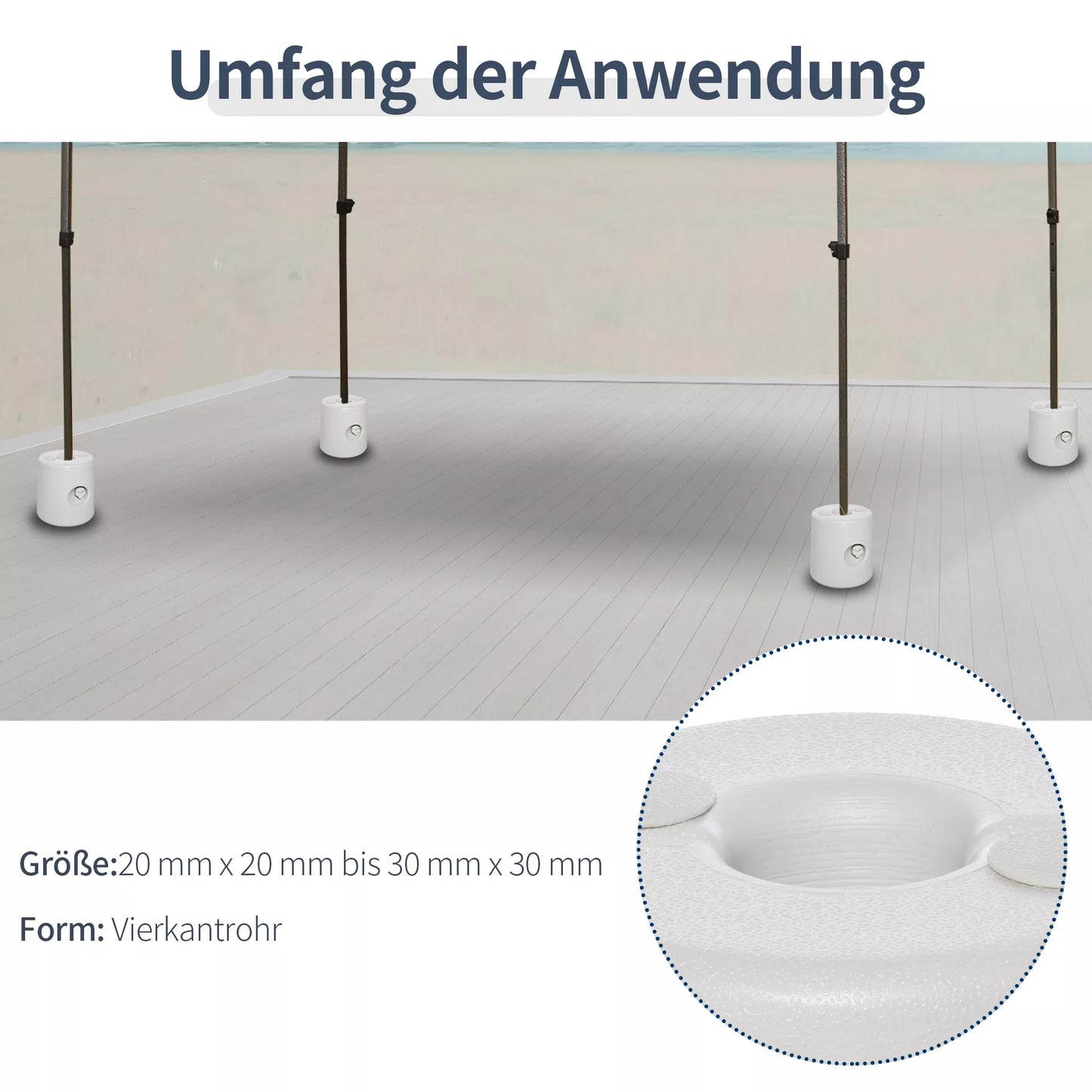 4 x Paviljono svoriai / Atsvarai palapinei su vandeniu/smėliu PE Ø24xH25cm