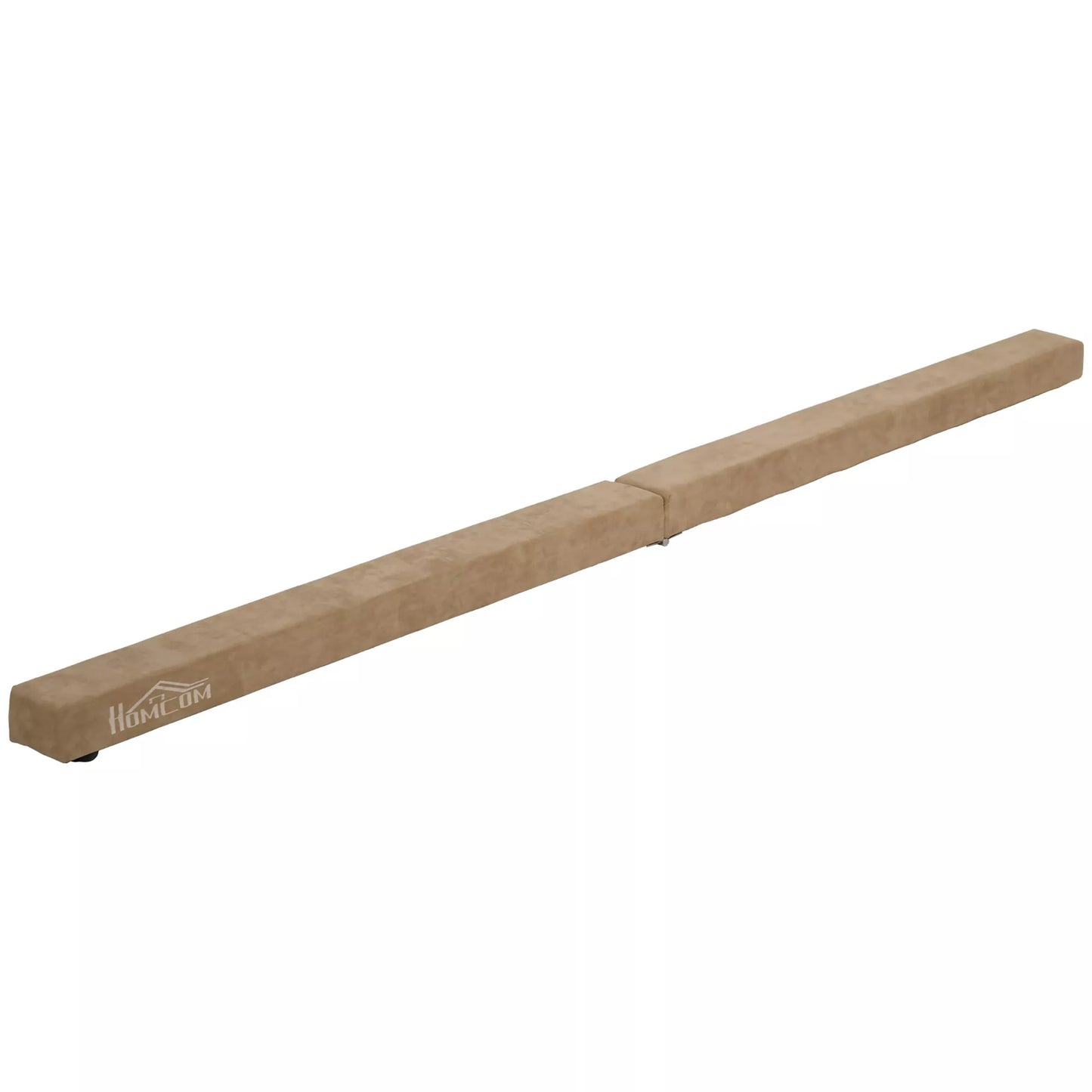 Sulankstoma balansinė sija, neslystanti, su zomšos danga, tvirtos medienos, 210 x 10 x 6,5 cm, ruda