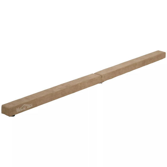 Sulankstoma balansinė sija, neslystanti, su zomšos danga, tvirtos medienos, 210 x 10 x 6,5 cm, ruda