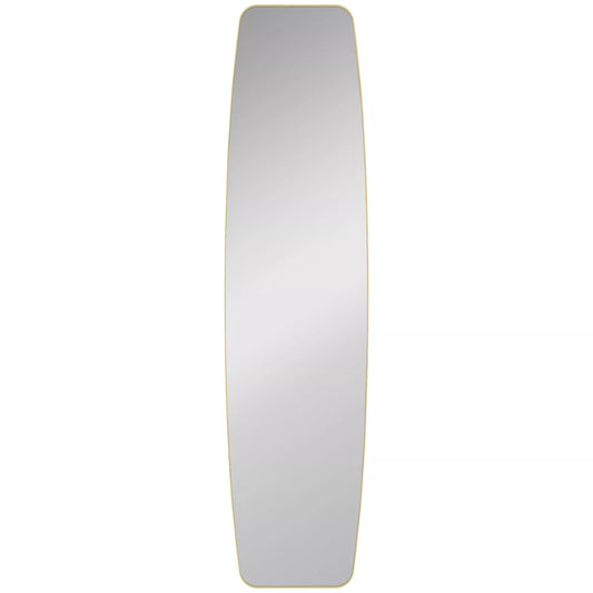 Pakabinamas veidrodis svetainei ir prieškambariui, veidrodis su metaliniu rėmu, 160x40x3 cm, auksinė