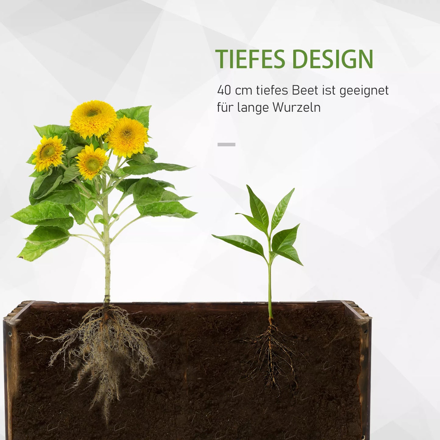 Pakeltas lysvas sodinimo dėžė žolelių lysvė sodinimo lysvė daržovių gėlynas vazoninė lysvė, eglės mediena 100x38,5x40 cm