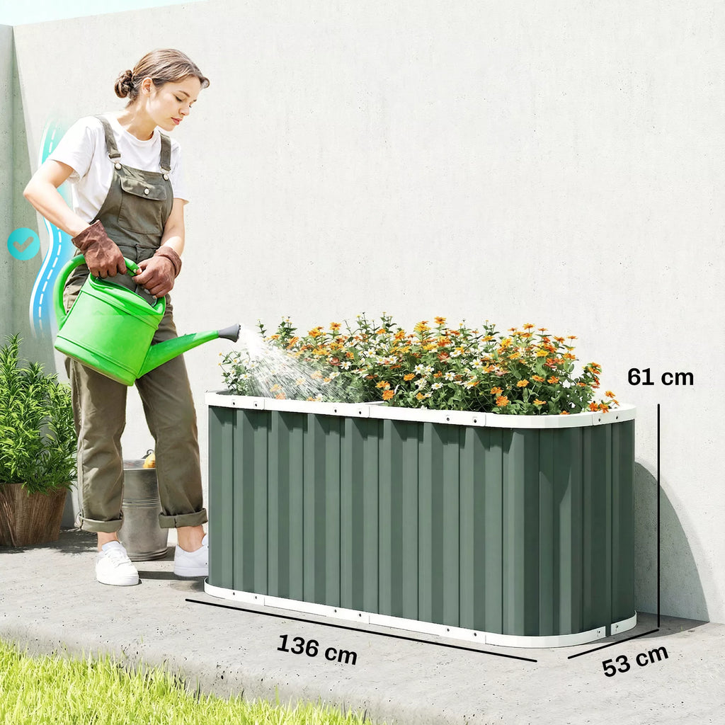 Aukšta pakelta cinkuoto plieno lysvė 61 cm gylio 136 x 53 x 61 cm – šviesiai žalia