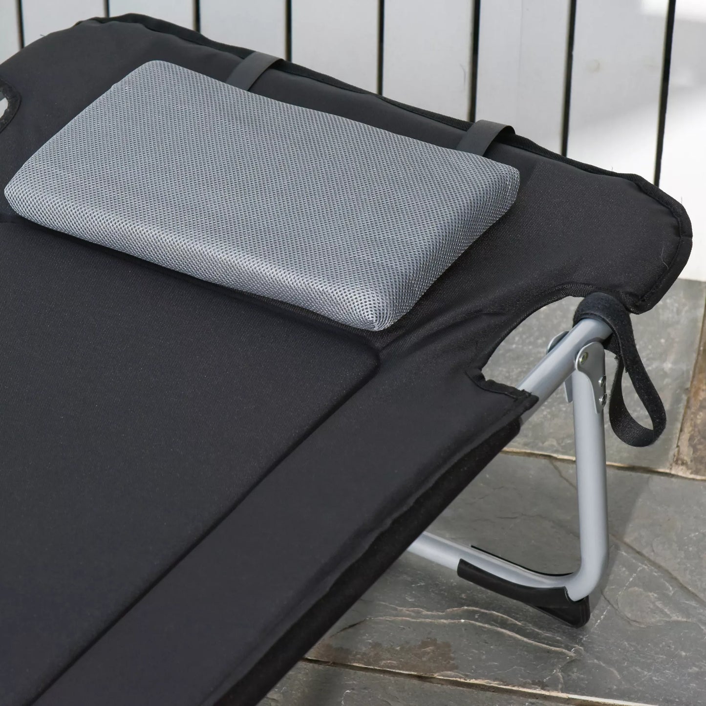 Stovyklos lova, sulankstoma lova su pagalve, Kempingo gultas lauko stovyklavimui ir kelionėms 183 x 66 x 33 cm