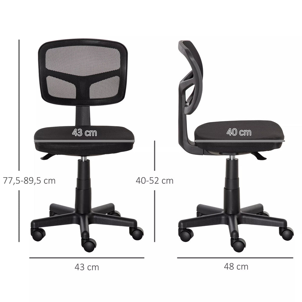 Biuro kėdė Ergonomiška biuro kėdė, aukščio reguliuojama sukiojama kėdė, taupanti vietą Juoda