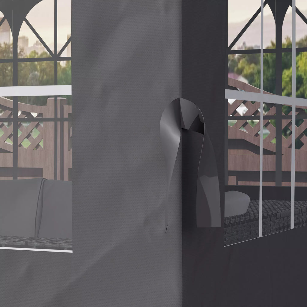 Pavilion sienos, 4 sienų panelės sodo paviljonui, su užtrauktuku, 3 x 4 m paviljonas, tamsiai pilkos spalvos