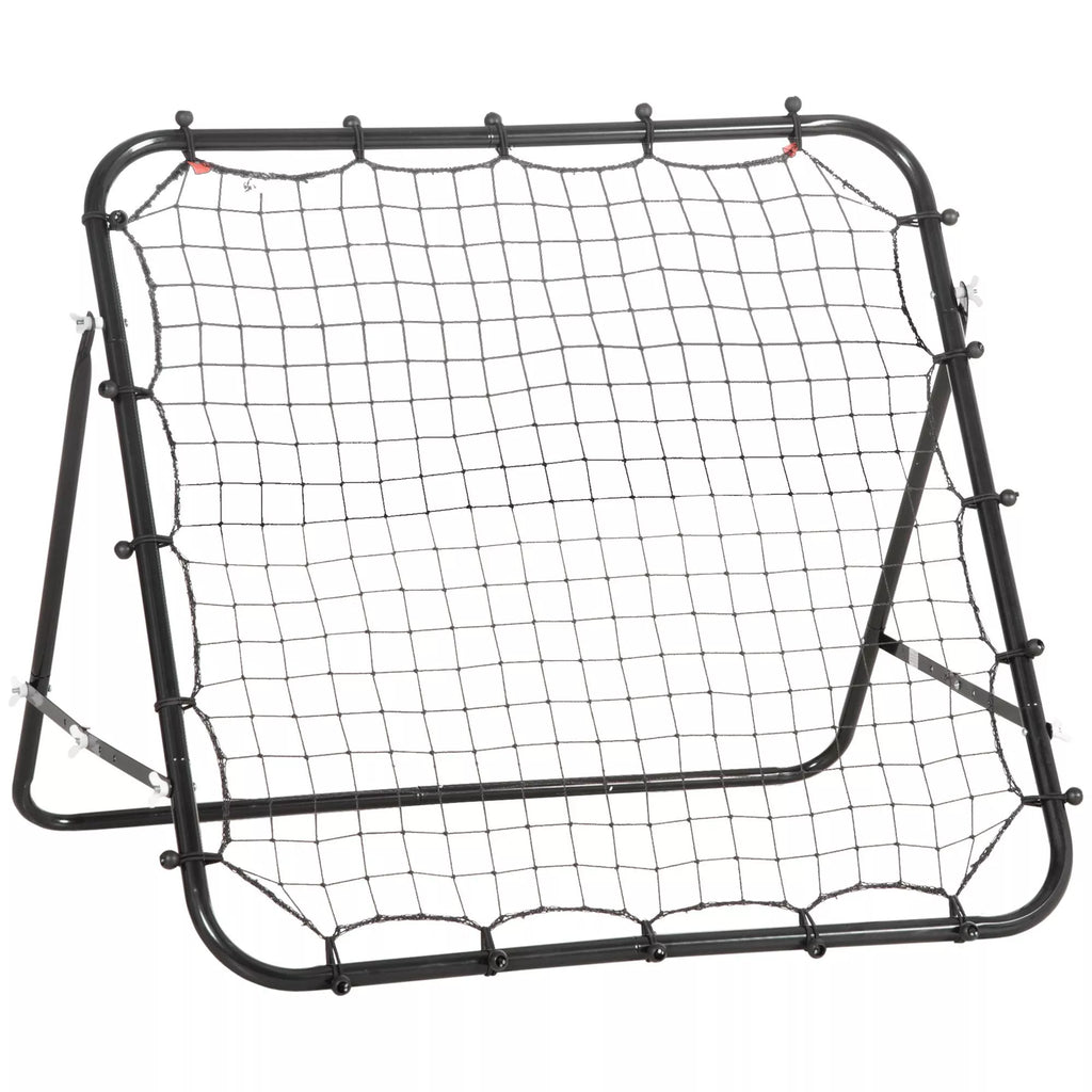 Futbolo atšokimo lenta, 84 x 84 cm Futbolo atšokimo lenta su tolygiai reguliuojamu kampu, atšokimo siena Futbolo vartai paaugliams Šūvio, perdavimo ir kamuolio priėmimo treniruotė Juoda