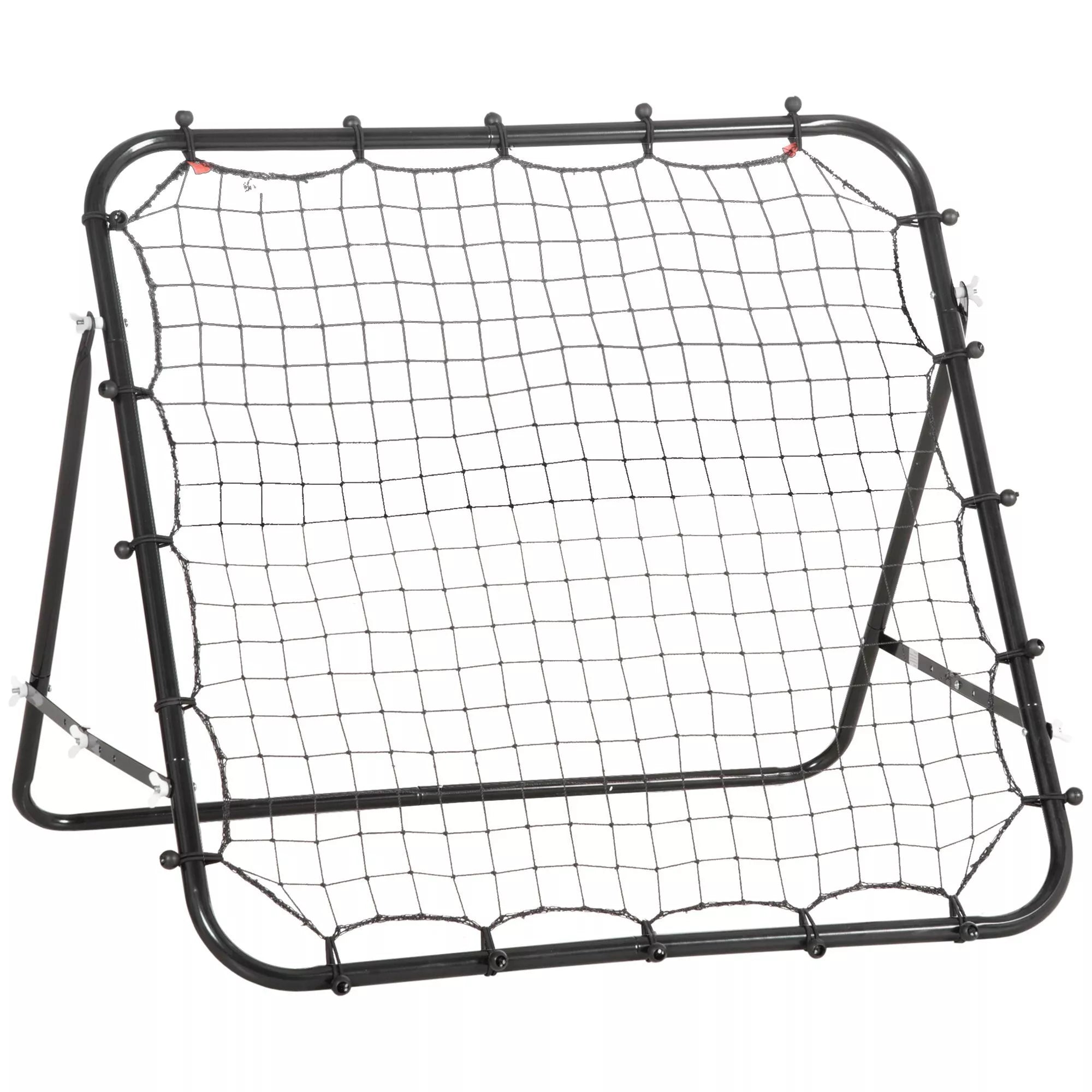 Futbolo atšokimo lenta, 84 x 84 cm Futbolo atšokimo lenta su tolygiai reguliuojamu kampu, atšokimo siena Futbolo vartai paaugliams Šūvio, perdavimo ir kamuolio priėmimo treniruotė Juoda
