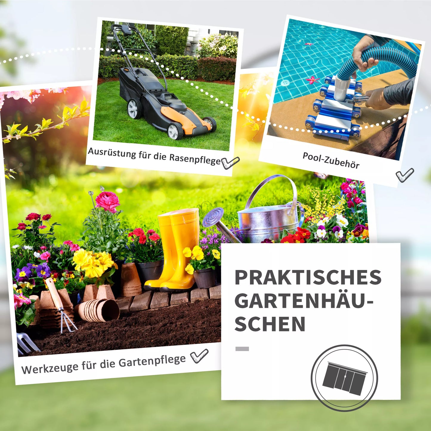 Metalo sodo namelis 6,3 m³ 280x130x172cm, įrankių namelis su nuožulniu stogu, stumdomosios durys, atsparus oro sąlygoms, lauko sodo namelis, lauko pavėsinė, spinta kiemui, laukui, antracito, tamsiai žalios spalvos