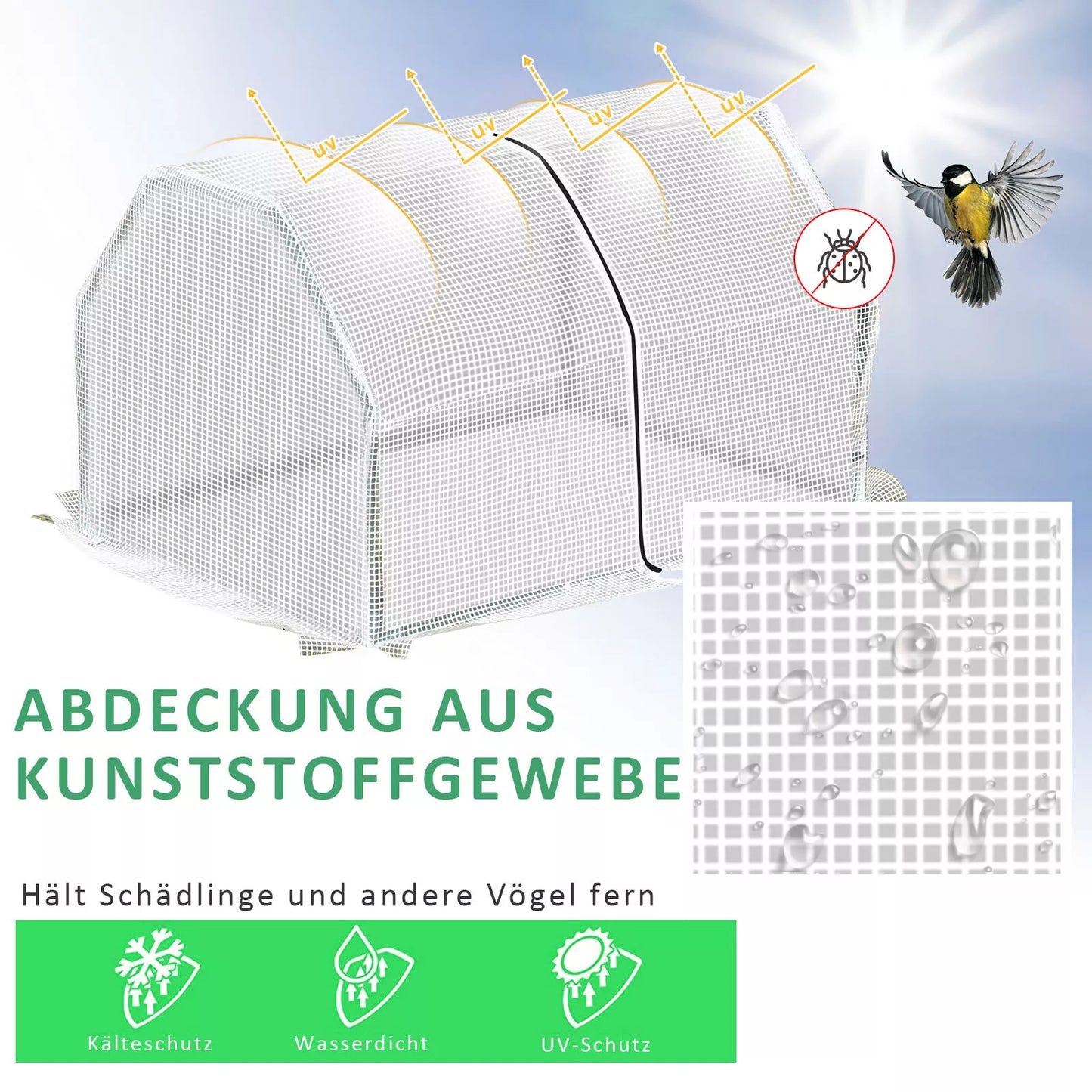 Mini šiltnamis, atsparus oro sąlygoms, lengvai transportuojamas, 99 cm x 71 cm x 60 cm, plėvelės tunelis, žalias