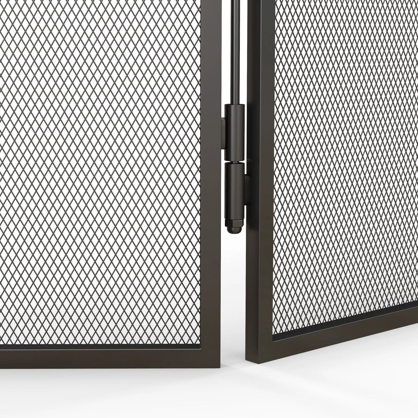 Sulankstomas metalinis židinio ekranas, 96 x 1,3 x 56 cm, juodas