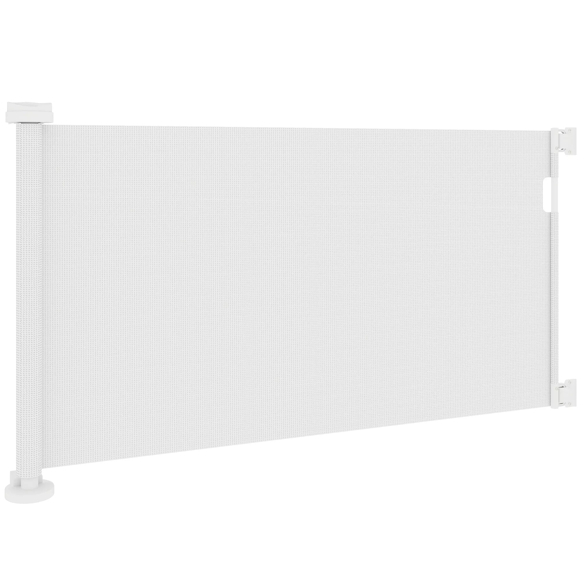 Ištraukiami laiptų ir durų varteliai augintiniams, 0-136 cm, 87 cm aukščio, 142 x 10 x 87 cm, balti
