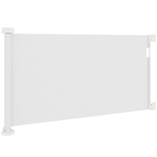 Ištraukiami laiptų ir durų varteliai augintiniams, 0-136 cm, 87 cm aukščio, 142 x 10 x 87 cm, balti