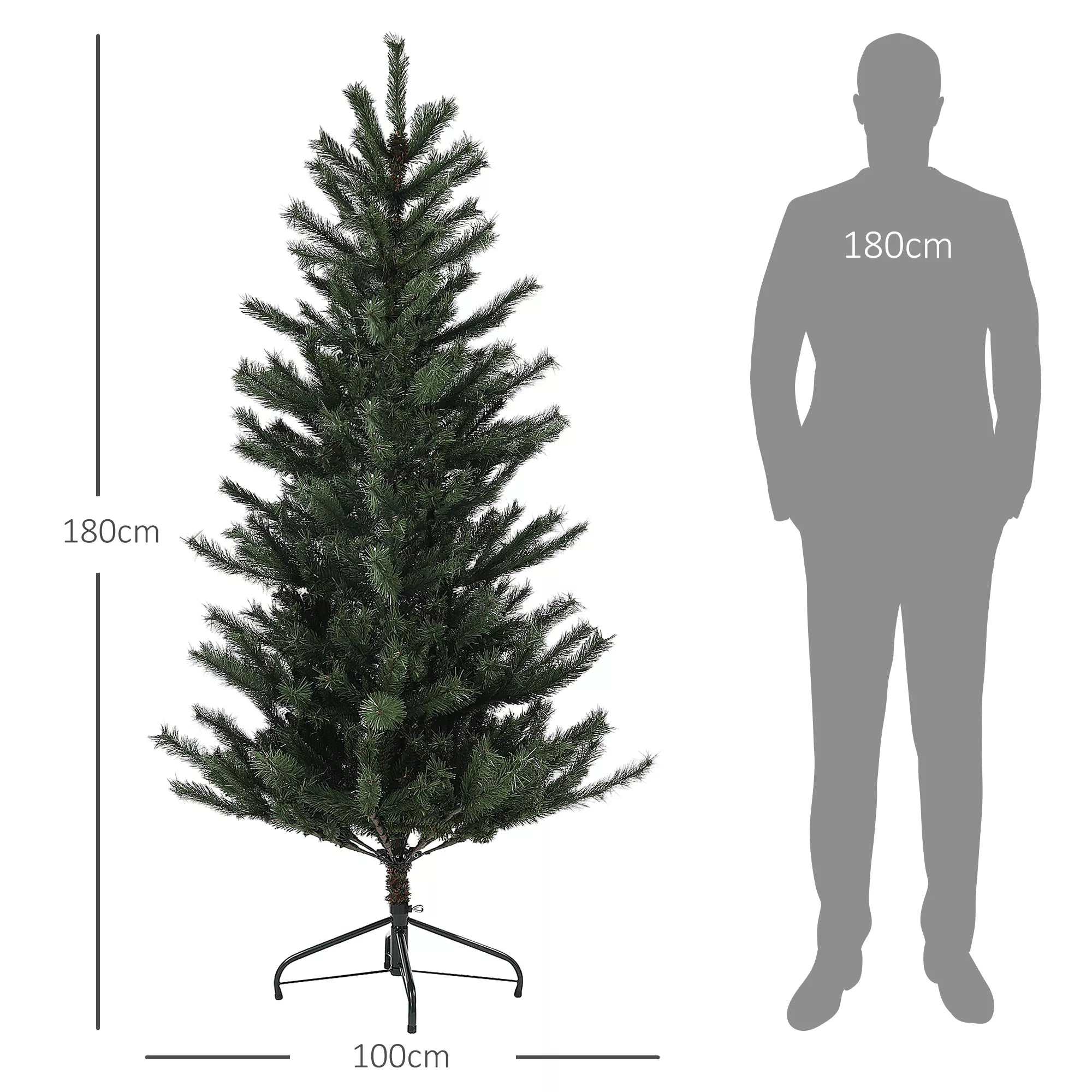Kalėdų eglutė 180 cm, atspari ugniai, su metaliniu pagrindu, 467 šakos, žalia