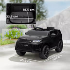 Elektrinis automobilis vaikams, 12V transporto priemonė vaikams su nuotolinio valdymo pultu, LED žibintais, muzika ir garsiniu signalu (garia), skirta 3-6 metų vaikams, juodos spalvos