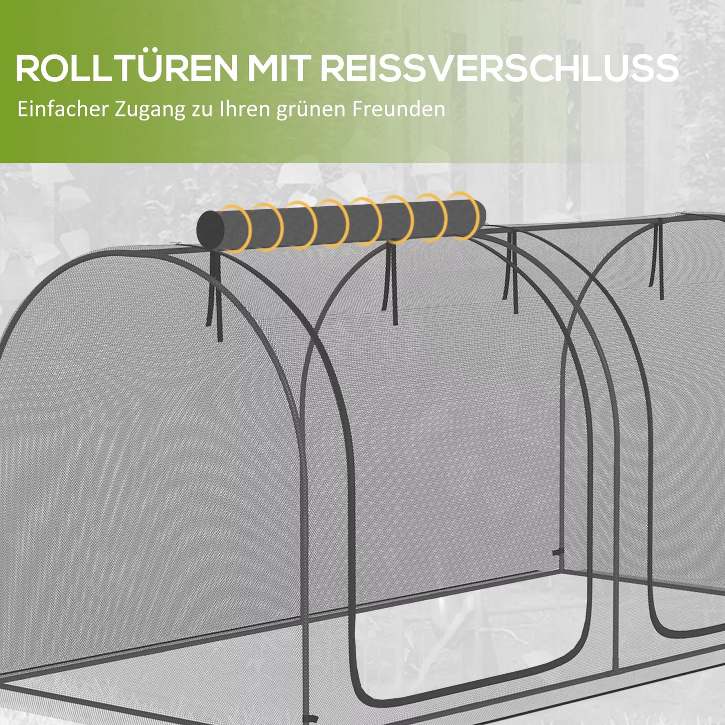 2,49 x 1,2 m sodo tinklas, augalų apsaugos palapinė su durimis, vėjo nepraleidžiantis kenkėjų apsaugos tinklas su plieniniu rėmu, juodos spalvos