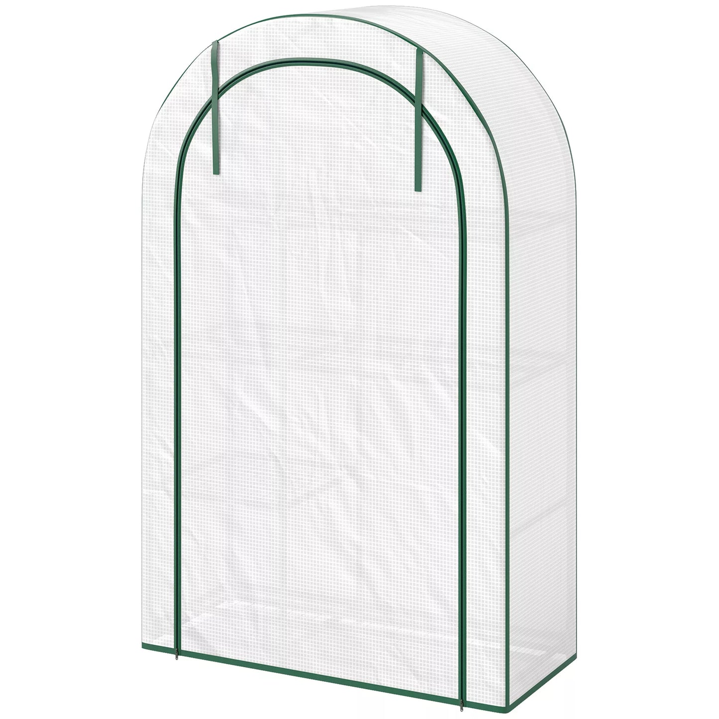 Mini šiltnamis, 4 pakopų šiltnamis su plastikine danga, nešiojamas, su atverčiamomis durimis, 100 x 45 x 160 cm, baltas