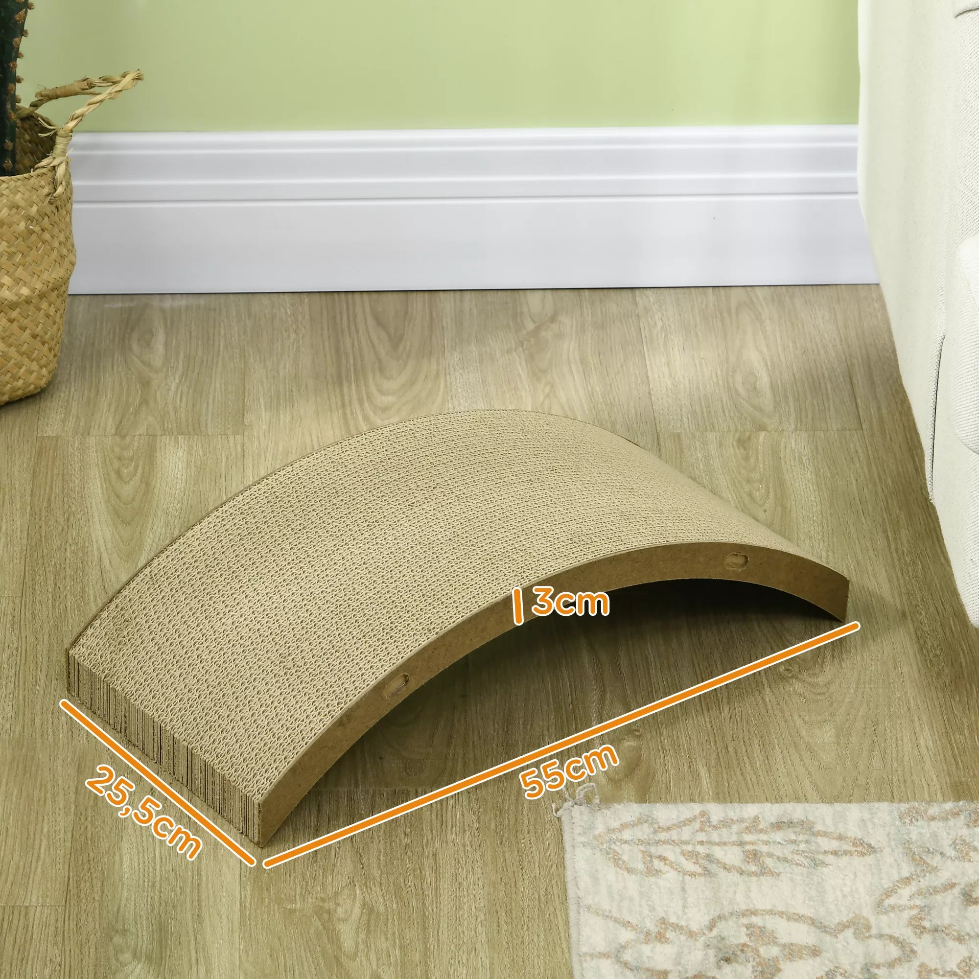 Draskymo lentelių rinkinys kačių bėgimo ratui, iki 5 kg, 55x25,5x3 cm, rudas