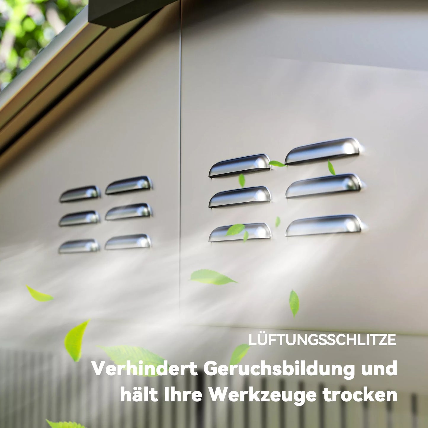 2,43 m² sodo namelis, 213 x 131 x 192 cm įrankių stoginė su dvišlaičiu stogu, užrakinamos stumdomosios durys, atsparus oro sąlygoms, pilkas