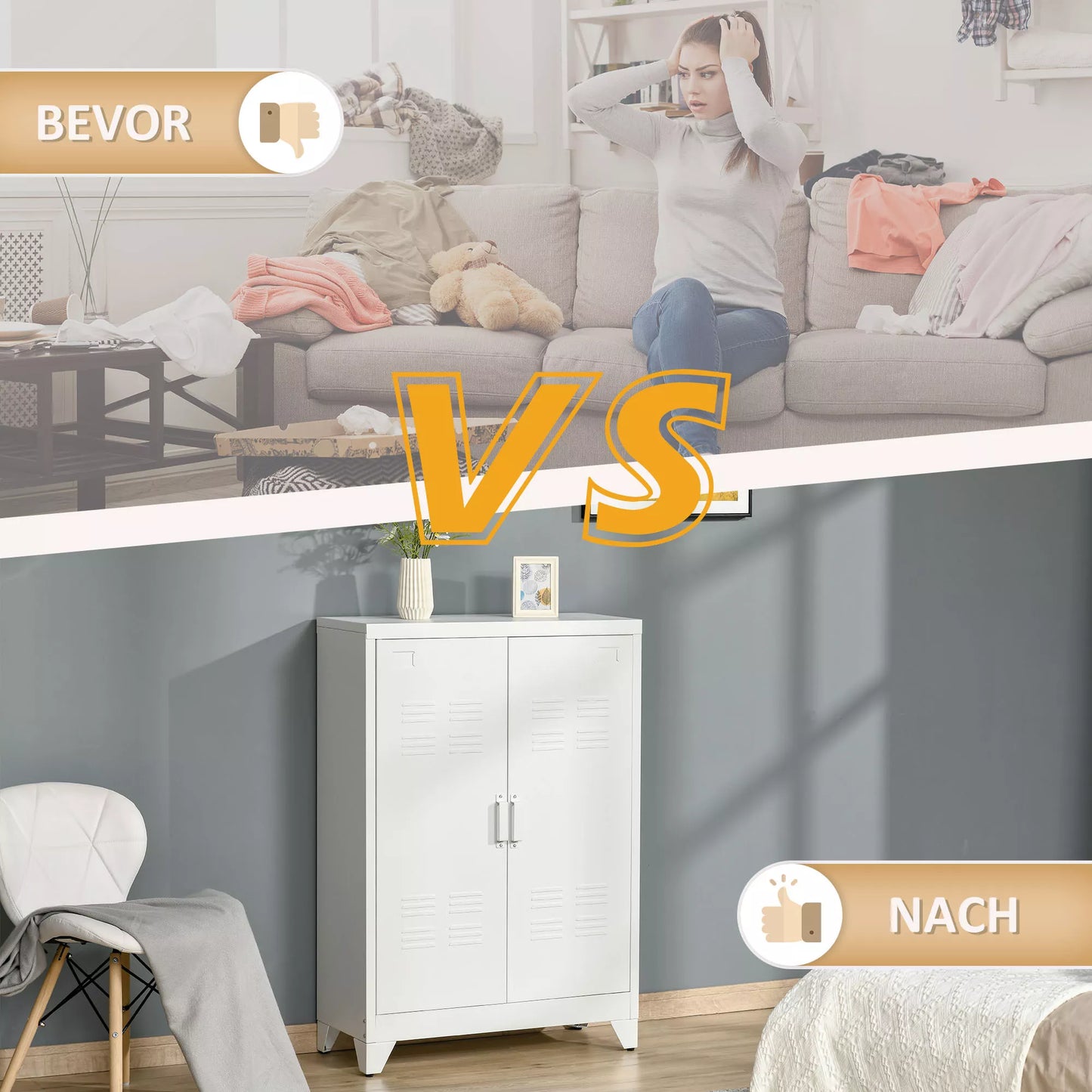 Dokumentų spinta Metalinė spinta Daugiafunkcinė spinta su magnetinėmis dvigubomis durimis 75 x 33 x 110 cm Balta