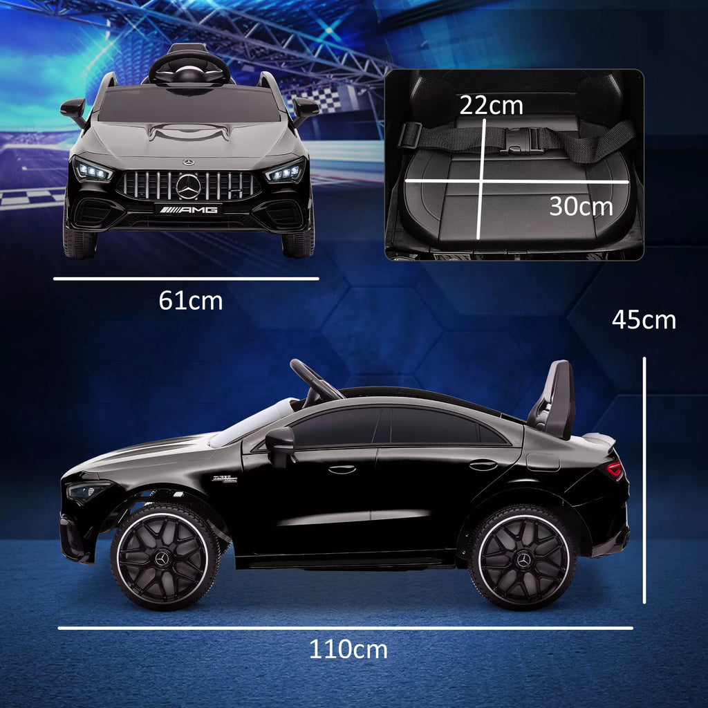 Vaikų elektrinis automobilis, valdomas nuotoliniu būdu, su transportavimo ratukais, LED žibintais, signaline, skirtas 3–6 metų vaikams, juodos spalvos