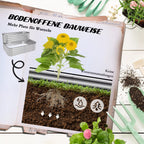 Lysvė su informacine grafika apie atvirą dugną