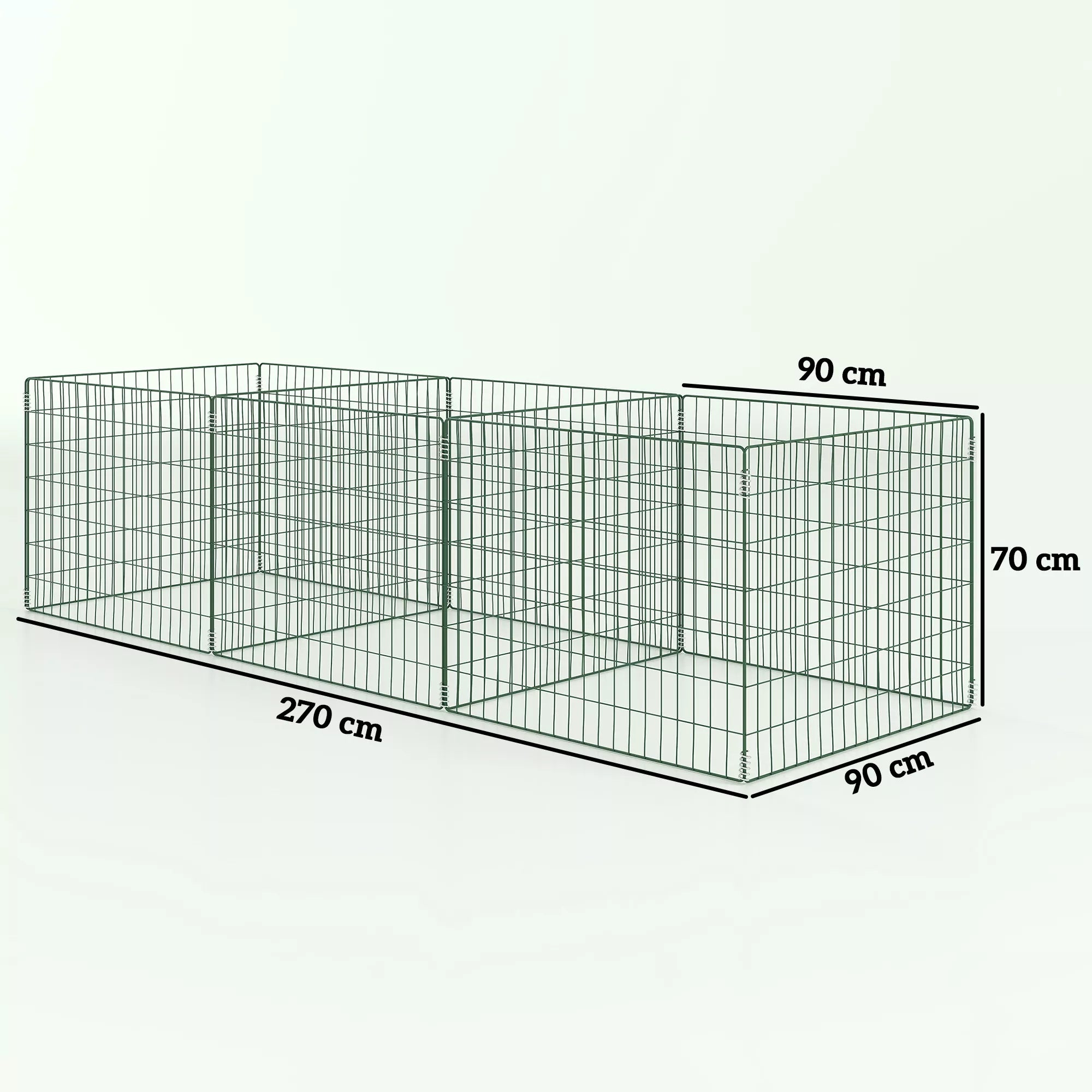 Kompostavimo konteineris, 1680 litrų, 270 x 90 x 70 cm, 3 dalių, greito kompostavimo, pagamintas iš plieno, atsparus atmosferos poveikiui, žalios spalvos