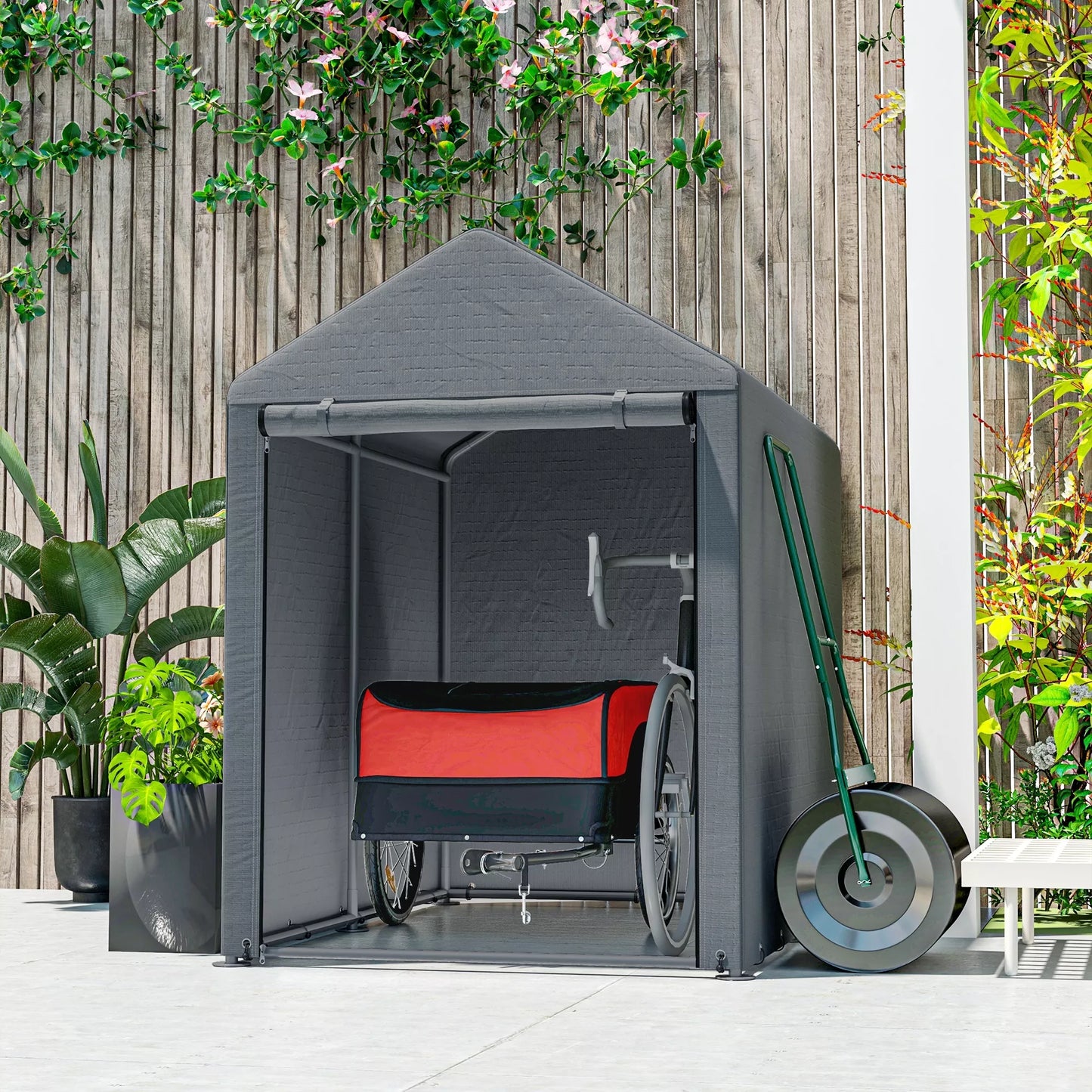 Transporto priekaba dviračiui Krovininė priekaba CargoTrailer (Raudona-Juoda)