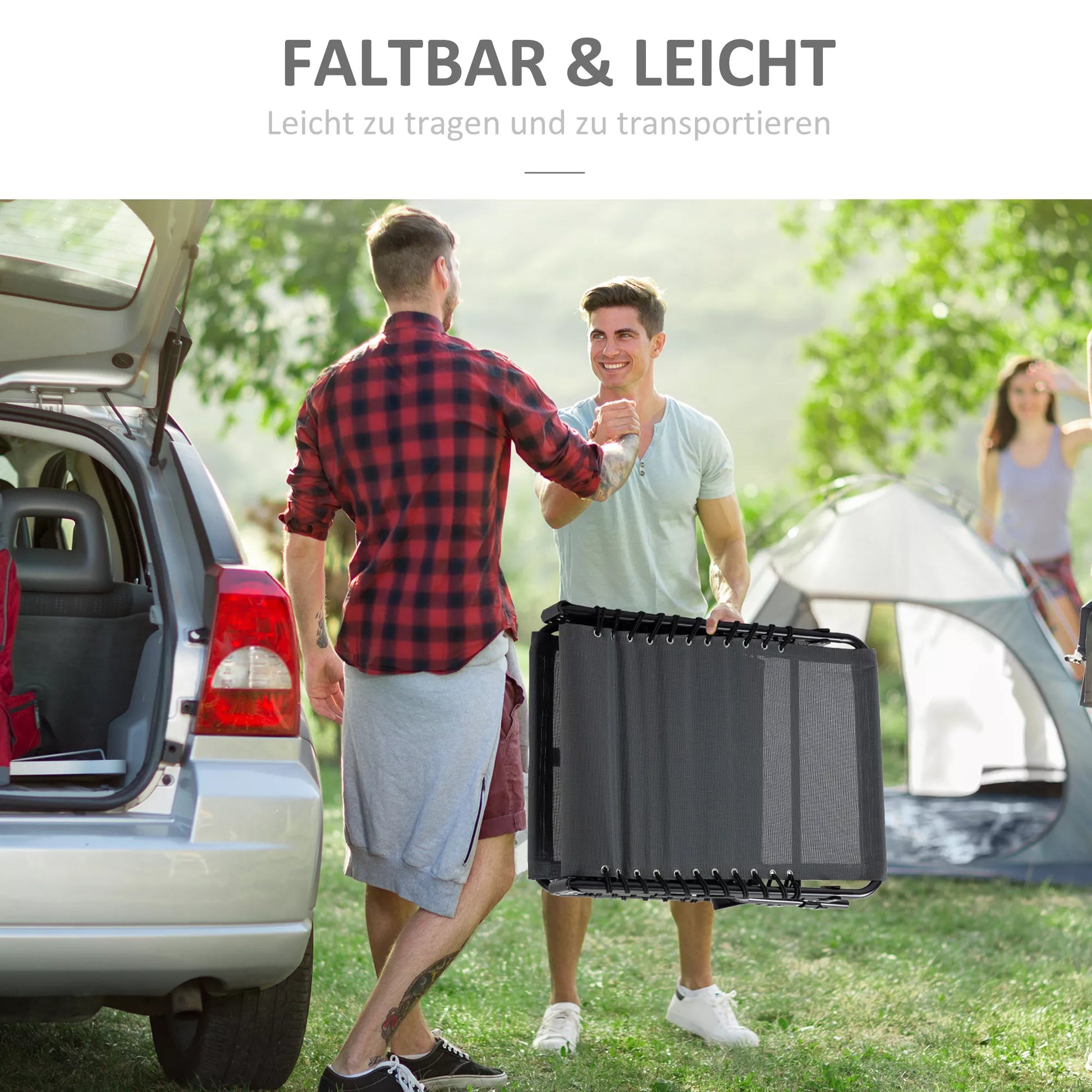 Gultas, sulankstomas gultas su pagalve kaklui, plieninis rėmas, tinklinis audinys, 120 kg apkrova, pilkos spalvos