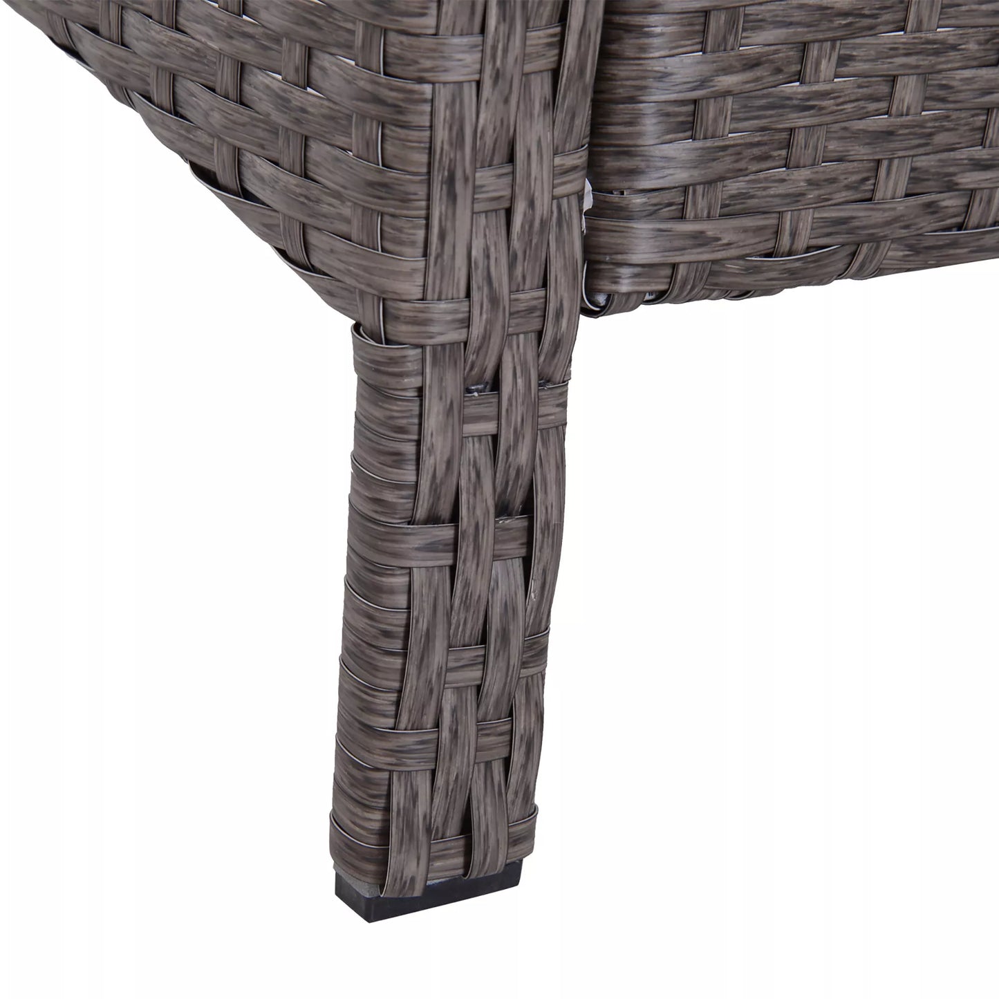 5 dalių poliratano lauko baldų komplektas, svetainės baldų komplektas, poilsio zonos komplektas su pagalvėlėmis, tamsiai pilkas, 2 x fotelis, 1 x kavos staliukas, 2 x pufas